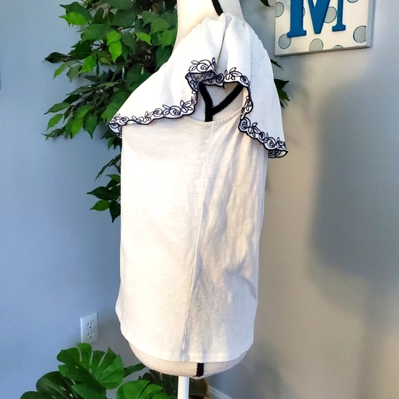 J. CREW On/Off Shoulder Embroidered Peasant Top M - Picture 5 of 10